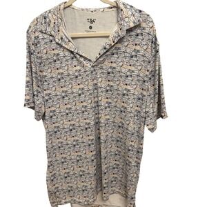1764‎ Golf Signature Mens L Geometric Guitar Print Golf Polo